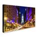 Latitude Run® City Hall Philadelphia Photographic Print on Wrapped Canvas in Indigo | 12 H x 19 W x 2 D in | Wayfair LTRN7806 30965093