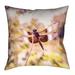 Latitude Run® 'Hargis Dragonfly Indoor/Outdoor Throw Pillow Polyester/Polyfill blend | 16 H x 16 W x 3 D in | Wayfair LTDR8595 41376122