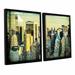 Latitude Run® Midtown II 2 Piece Framed Photographic Print on Canvas Set Metal in Yellow | 32 H x 48 W x 2 D in | Wayfair LTRN5898 30803485