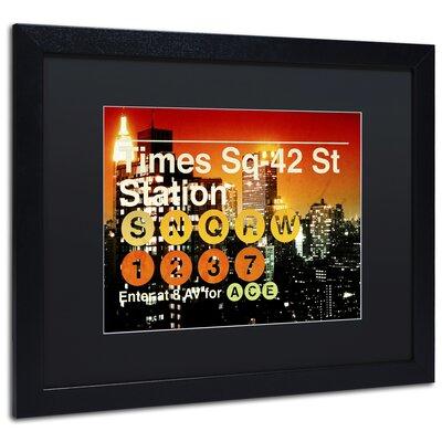 Latitude Run® Subway City Art NYC III Framed Photographic Print Canvas, Wood in Black/Orange | 16 H x 20 W x 0.5 D in | Wayfair LTRN8246 30966544