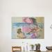 Mercer41 'Pink Polka Dot Bikini' - Wrapped Canvas Print on Canvas in Blue/Pink/Yellow | 16 H x 24 W x 1.5 D in | Wayfair