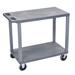 Luxor E Series Heavy Duty Utility Cart w/ 2 Flat Shelves Plastic in Gray | 34 H x 18 W x 18 D in | Wayfair EC22HD-G