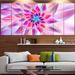 Design Art 'Huge Pink Blue Fractal Flower' Graphic Art Print Multi-Piece Image on Canvas in Blue/Pink | 32 H x 83 W x 1 D in | Wayfair PT15638-732