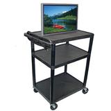 Luxor Tuffy High Low Priced Open Shelf Table AV Cart w/ Electric Plastic in Black | 40 H x 24 W x 32 D in | Wayfair LP40E-B