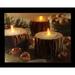 Northlight Seasonal 15.75" LED Flickering Rustic Lodge land Candles Canvas Wall Art Canvas in Green/Orange | 11.75 H x 15.75 W x 0.75 D in | Wayfair