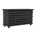 Noir Ascona 6 Drawer 61" W Solid Wood Double Dresser Wood in Black/Brown | 33 H x 61 W x 22 D in | Wayfair GDRE120HB