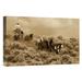 East Urban Home Oregon Cowboys Herding A Horse Group Through Sagebrush - Photograph Print on Canvas Canvas | 20 H x 30 W x 1.5 D in | Wayfair