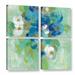 One Allium Way® Spring Aroma II White 4 Piece Painting Print on Wrapped Canvas Set Canvas in Blue/Green | 48 H x 48 W x 2 D in | Wayfair