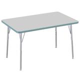 Factory Direct Partners Rectangle Contour Adjustable Height Activity Table w/ Standard Swivel Glide Legs Laminate/Metal in Gray | 30 H in | Wayfair