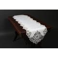 One Allium Way® Christofer Floral Oval Table Runner Polyester/Lace in Gray/White | 15 D in | Wayfair ONAW3191 41807399