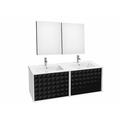 Orren Ellis Jager 46.3" Double Bathroom Vanity Set Wood/Ceramic in Black | 46.8 H x 46.3 W x 18.07 D in | Wayfair ORNL2236 45265623