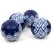 Oriental Furniture 4 Piece Medallions Decorative Ball Sculpture Set Porcelain/Ceramic in Blue/White | 4 H x 4 W x 4 D in | Wayfair BW-BALL18