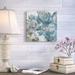 Ophelia & Co. 'Secret Garden Negative II' Oil Painting Print on Wrapped Canvas Metal in Blue/White | 32 H x 32 W x 1.5 D in | Wayfair