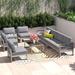 Ivy Bronx Shore 7-piece Outdoor Patio Sectional Sofa Set Metal in Gray | Wayfair ORNE3674 41988435