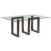 Orren Ellis Reesa Dining Table Wood/Glass in Brown | 29 H x 84 W x 44 D in | Wayfair ORNE3794 42065882