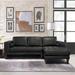 Black/Brown Sectional - Orren Ellis Randolph 124" Wide Genuine Leather Right Hand Facing Sofa & Chaise Genuine Leather | Wayfair ORNL1040 44473708