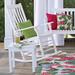 Plow & Hearth Indoor/Outdoor Slatted Wood Rocker Wood/Solid Wood in White | 47.25 H x 33 W x 27 D in | Wayfair 62A76 WH