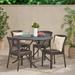 Orren Ellis Shantay Outdoor Wicker 5 Piece Dining Set Wicker/Rattan in Brown | 29 H x 45.5 W x 45.5 D in | Wayfair EA8ECBA42C814F64B7E5C3F5094B1A98