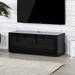 Orren Ellis Dimitri TV Stand for TVs up to 65" Wood/Glass in Black | 17.34 H in | Wayfair OREL2597 39328728