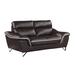 Orren Ellis Matheny 69" Leather Match Pillow Top Arm Loveseat Leather Match in Brown | 36 H x 69 W x 37 D in | Wayfair