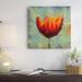 Red Barrel Studio® 'Tulip in the Green' Acrylic Painting Print on Wrapped Canvas Metal in Green/Red | 32 H x 32 W x 1.5 D in | Wayfair