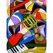 Red Barrel Studio® 'Jazz Jams III' Acrylic Painting Print on Canvas in Blue/Green/Red | 24 H x 18 W x 1.5 D in | Wayfair RDBA1925 44029278