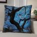 Red Barrel Studio® Olney Modern Blue Japanese Maple Tree Throw Pillow Polyester/Polyfill blend | 18 H x 18 W x 3 D in | Wayfair RDBT6422 42743290