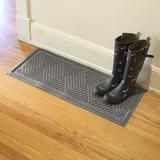 Matterly WaterHog Diamonds 15 in. x 36 in. Indoor Outdoor Boot Tray Synthetics in Gray | Wayfair 20493571536