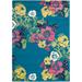 Blue 27 x 0.75 in Area Rug - Red Barrel Studio® Robbin Floral Handmade Tufted Area Rug Viscose/Wool | 27 W x 0.75 D in | Wayfair RDBT4645 42296429