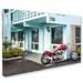 Trademark Fine Art 'Red Motorcycle' by Yale Gurney Photographic Print on Wrapped Canvas in Blue/Red | 16 H x 24 W x 2 D in | Wayfair YG7167-C1624GG