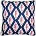 Rosecliff Heights Baldwin Argyle Seahorse Throw Pillow Polyester/Polyfill blend in Red/Blue/Navy | 20 H x 20 W x 6 D in | Wayfair ROHE3563 40806194