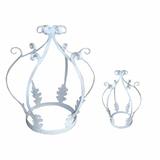 Rosdorf Park 2 Piece Decorative Metal Crown Sculpture Set Metal in White | 19 H x 14.5 W x 14.5 D in | Wayfair ROSP4054 40851078