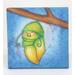 3 Stories Trading Company Growing Caterpillar to Butterfly Cocoon Painting Print on Wrapped Canvas in Blue/Green | 10 H x 10 W x 0.75 D in | Wayfair