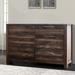 17 Stories Serafina 6 Drawer Double Dresser w/ Mirror Wood in Brown | 37 H x 56 W x 19 D in | Wayfair STSS7603 44225768