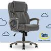 Serta at Home Serta Garret Ergonomic Executive Office Chair w/ Layered Body Pillows Upholstered/Metal in Gray, Size 45.0 H x 26.0 W x 30.0 D in