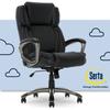 Serta at Home Serta Garret Ergonomic Executive Office Chair w/ Layered Body Pillows Upholstered/Metal in Black, Size 45.0 H x 26.0 W x 30.0 D in