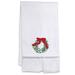 The Holiday Aisle® Waffle Weave Guest Christmas Wreath 100% Cotton Hand Towel in Blue/Gray | Wayfair THLA1838 39351597