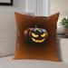 The Holiday Aisle® Jack-o-Lantern Square Indoor Throw Pillow Polyester/Polyfill blend | 16 H x 16 W in | Wayfair THLY3310 44552799