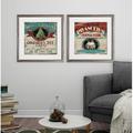 The Holiday Aisle® 'Vintage Ad: Christmas Tree Farm' 2 Piece Framed Set Wood/Canvas/Paper in Brown/Green | 16 H x 0.75 D in | Wayfair