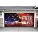 The Holiday Aisle® Land of the Free Garage Door Mural Polyester in Blue/Red | 84 H x 192 W x 1 D in | Wayfair E928951336B942F7BFCC581AAA7D153B