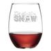 The Holiday Aisle® Let It Snowglobe 21 oz. Stemless Wine Glass Glass | 4.625 H x 3.75 W in | Wayfair THDA6137 43080843