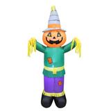The Holiday Aisle® Halloween Scarecrow Inflatable Polyester in Green/Indigo/Orange | 72 H x 32 W x 26 D in | Wayfair THLA2754 39716818