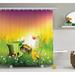 The Holiday Aisle® St. Patrick'S Day Magical Scene Party Celebration Meadow Balloons Hat & Gold Single Shower Curtain | 75 H x 69 W in | Wayfair