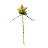 The Holiday Aisle® 12" Gold & Green Candy Cane Lollipop w/ Gold Glittered Star Christmas Ornament in Green/Yellow | 12 H x 3 W x 1 D in | Wayfair