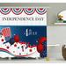 The Holiday Aisle® 4th of July Trippy Dog w/ Hand Gestures American Day Historical Party Artful Graphic Single Shower Curtain | Wayfair