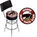 Trademark Global Dodge Scat Pack Club 31" Swivel Bar Stool Upholstered/Metal in Gray/Red | 41.75 H x 20 W x 20 D in | Wayfair DGE1100-SCAT