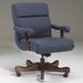 Triune Business Furniture Ergonomic Executive Chair Upholstered | 36 H x 24 W x 29 D in | Wayfair 2271/Dillon Vinyl/Black/Mahogany