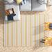 White 96 x 0.5 in Area Rug - Beachcrest Home™ Touchet Striped Handmade Flatweave Area Rug in Sun Yellow/Cream Recycled P.E.T. | Wayfair