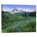 East Urban Home 'Incoming Fog on Mount Rainier' Photographic Print on Canvas in Green | 29.88 H x 36 W x 1.5 D in | Wayfair URBH8706 38408072