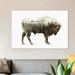 East Urban Home Bison by Riza Peker - Wrapped Canvas Graphic Art Print Canvas, Cotton in Green/White | 12 H x 18 W x 1.5 D in | Wayfair